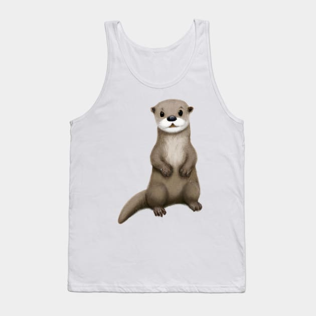 Cute Otter Drawing Tank Top by Play Zoo